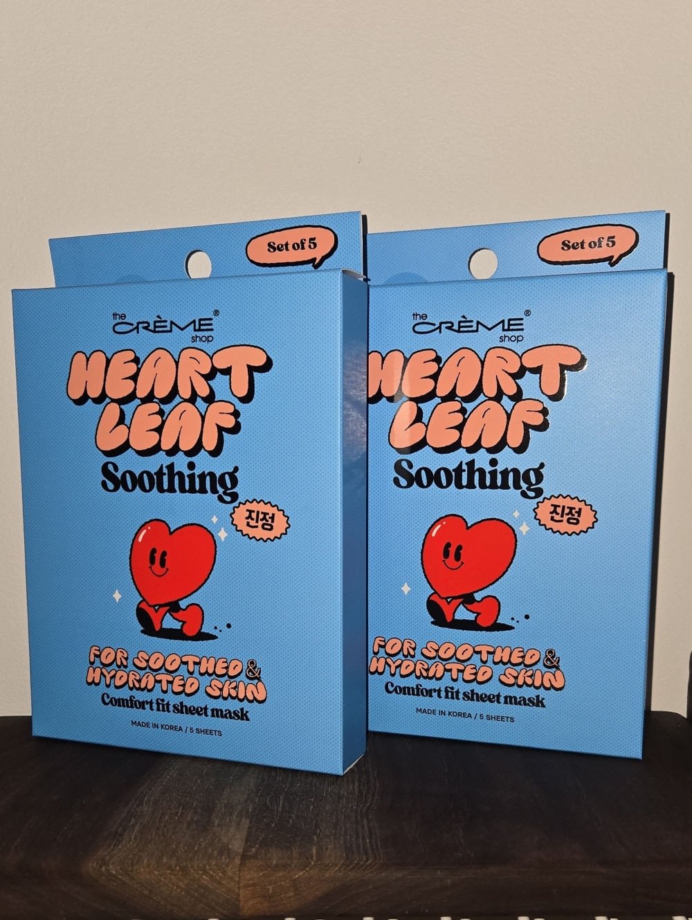 Creme Shop Heart Leaf Soothing Sheet Mask 2 Packs of 5